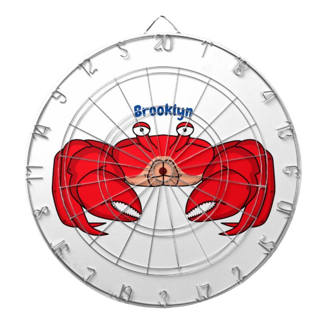 Cute red crab cartoon illustration dartboard (Front)