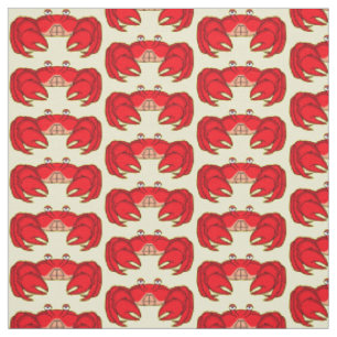 Cute red crab cartoon illustration fabric