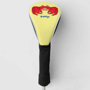 Cute red crab cartoon illustration golf head cover