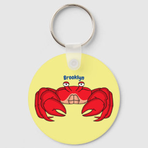 Cute red crab cartoon illustration key ring