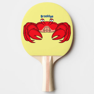 Cute red crab cartoon illustration ping pong paddle