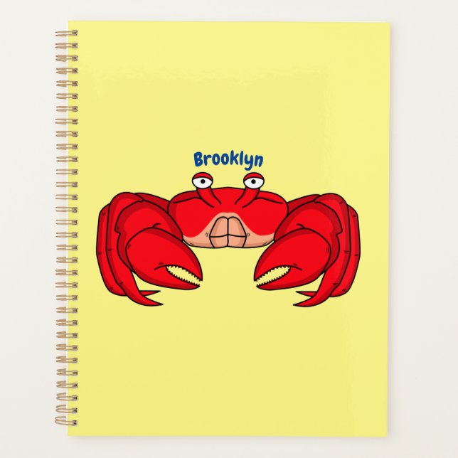 Cute red crab cartoon illustration planner (Front)
