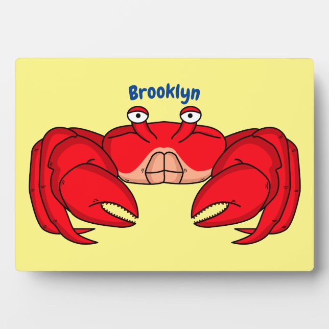 Cute red crab cartoon illustration plaque (Front)