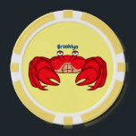 Cute red crab cartoon illustration poker chips<br><div class="desc">A happy red crab for crustacean fun! Cartoon style.</div>