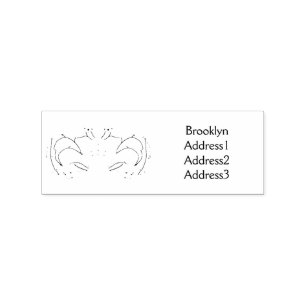 Cute red crab cartoon illustration rubber stamp