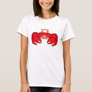 Cute red crab cartoon illustration T-Shirt