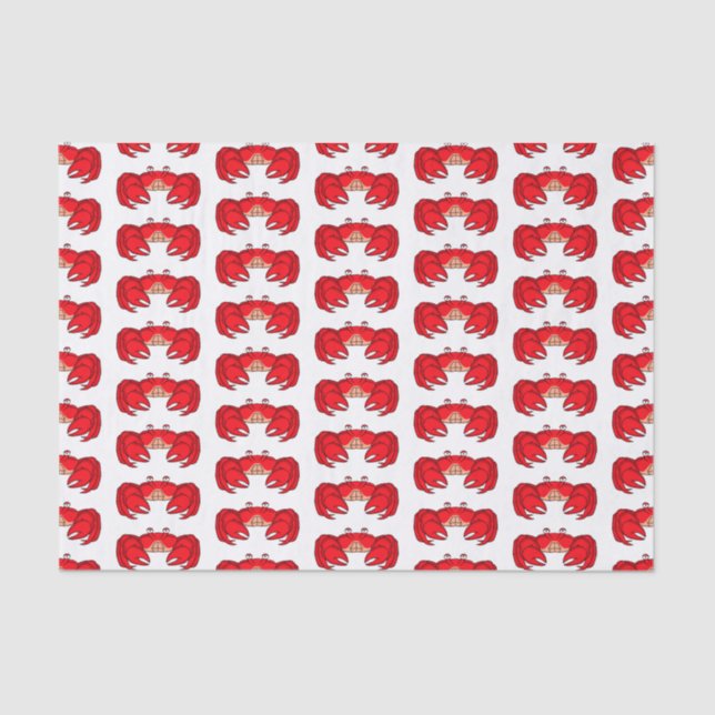 Cute red crab cartoon illustration tissue paper (Front)