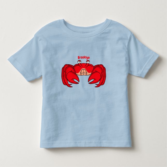 Cute red crab cartoon illustration  toddler T-Shirt (Front)
