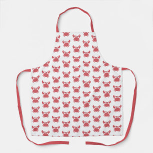Cute Red Crab Pattern - Coastal Themed Apron