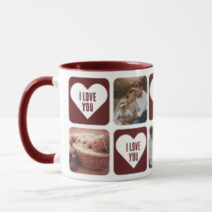 Cute Red Custom Photo I Love You Mug