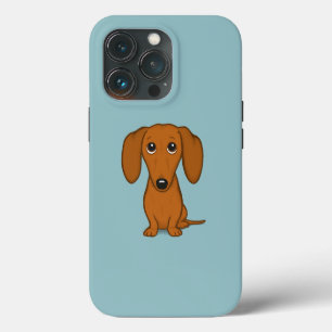 Cute Red Dachshund Funny Cartoon Wiener Dog iPhone 13 Pro Case