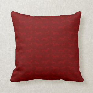 Cute red dachshund pattern cushion