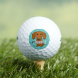 Cute Red Dachshund Wiener Dog Custom Name Golf Balls<br><div class="desc">Easily identify your ball on the golf course with this original wiener dog golf ball. Cute red Dachshund cartoon dog. Personalise this unique ball with a name or initials to create a custom gift for the golf lover in your life!</div>