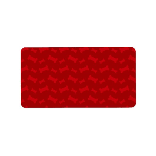Cute red dog bones pattern label (Front)