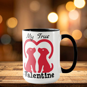 Cute RED Dogs VALENTINE Personalise Mug