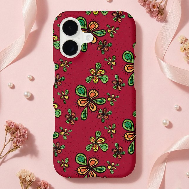 Cute Red Doodles Floral Pattern (Creator Uploaded)
