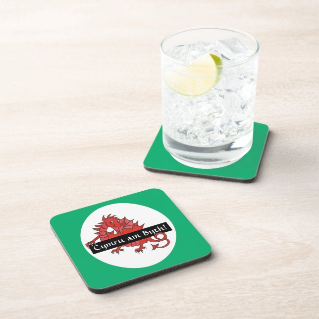 Cute Red Dragon Set of Coasters to Personalise (Right Side)