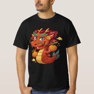 Cute Red Dragon Vector Clipart Chinese New Year T-Shirt