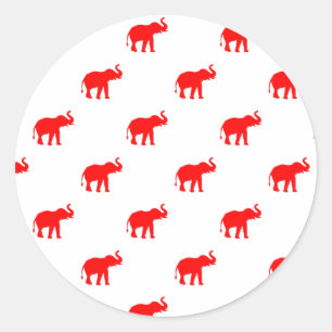 cute Red elephant stickers. Classic Round Sticker