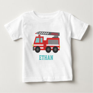 Cute Red Fire Truck for Little Fire fighters Baby T-Shirt