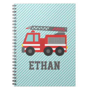 Cute Red Fire Truck for Little Fire fighters Notebook