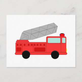 Cute Red Firetruck Postcard
