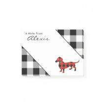 Cute Red Flannel Plaid Dachshund Dog
