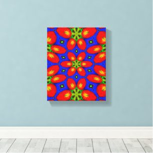 Cute Red Floral Pattern Canvas Print