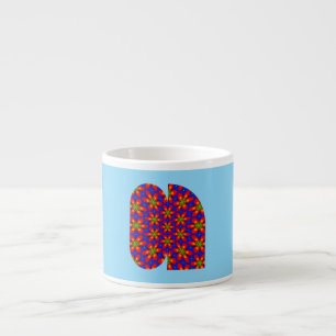 Cute Red Floral Pattern Espresso Cup