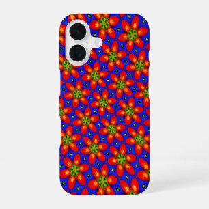 Cute Red Floral Pattern iPhone 16 Case
