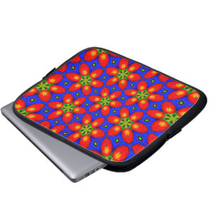 Cute Red Floral Pattern Laptop Sleeve