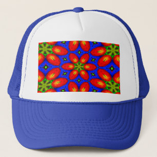 Cute Red Floral Pattern Trucker Hat