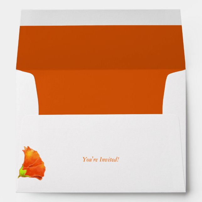 Cute Red Floral Pre Addressed Wedding Envelopes (Back (Bottom))