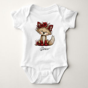 Cute Red Fox Baby Bodysuit