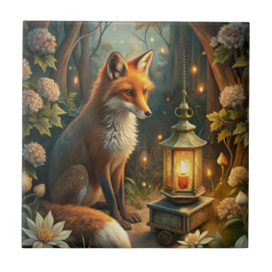 Cute Red Fox Ceramic Tile