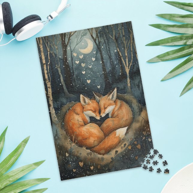 Cute Red Fox Couple Love Jigsaw Puzzle (Creator Uploaded)