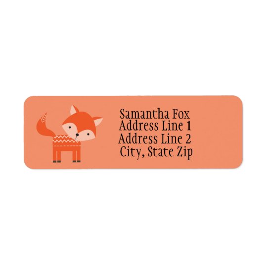 Cute Red Fox Custom Return Address Labels