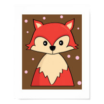 Cute Red Fox Illustration | Woodland Poster Print