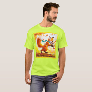 Cute Red Fox in Fall Season Painting. Buy Now T-Shirt