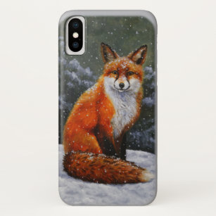 Cute Red Fox in Winter Snow iPhone XS Case