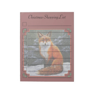 Cute Red Fox in Winter Snow Notepad