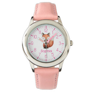 Cute Red Fox Personalised Kid's Watch