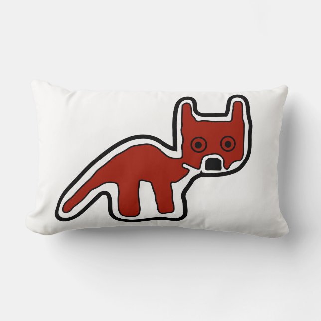 Cute Red Fox Petroglyph Ancient Animals Lumbar Cushion (Front)