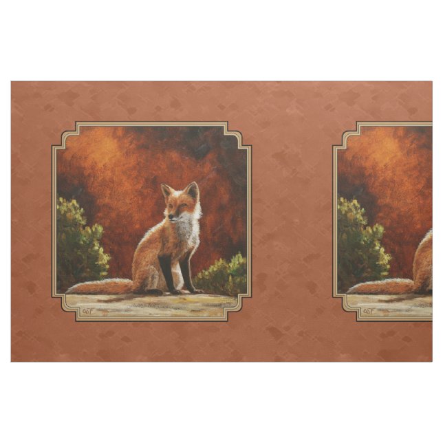 Cute Red Fox Sitting In The Sun Fabric (Fat Quarter)