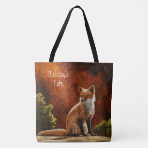 Cute Red Fox Sitting In The Sun Tote Bag