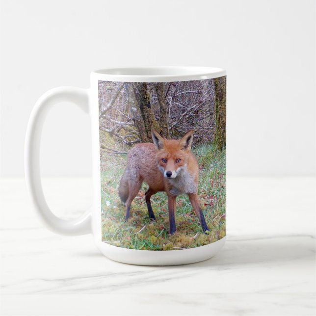 Cute Red Fox Staring Intense Gaze Woodland Animal  Coffee Mug (Left)