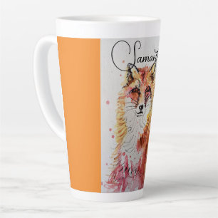 Cute Red Fox Watercolor Painting Mug Orange