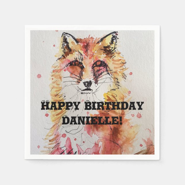 Cute Red Fox Wild Animal Decor Serviette Napkins (Front)