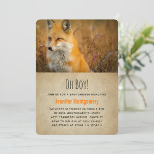 Cute Red Fox Wilderness Nature Photo Invitation