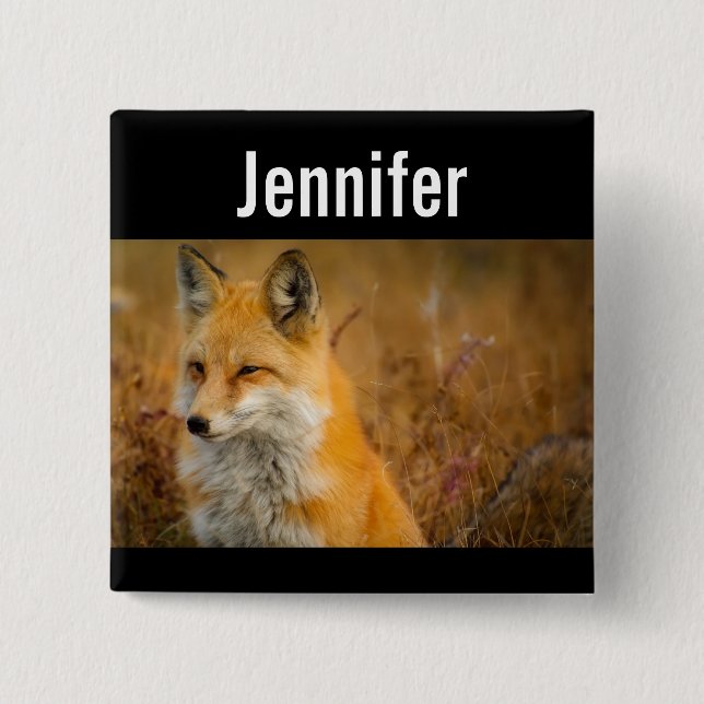 Cute Red Fox Wilderness Nature Photography 15 Cm Square Badge (Front)